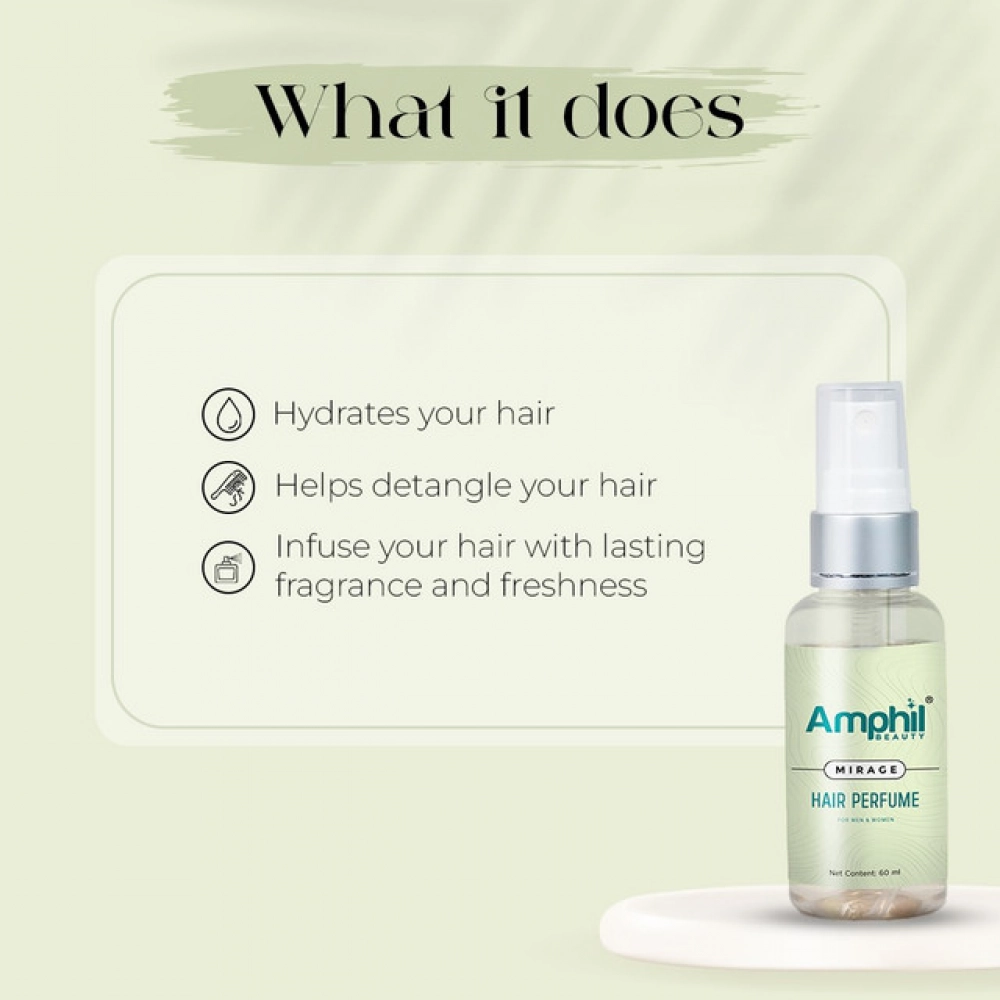 Amphil beauty Mirage Unisex Hair perfume 60 ml | Alcohol Free | Water Based | Paraben Free - Image 2