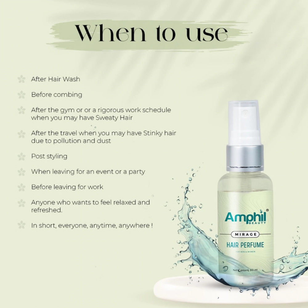 Amphil beauty Mirage Unisex Hair perfume 60 ml | Alcohol Free | Water Based | Paraben Free - Image 4