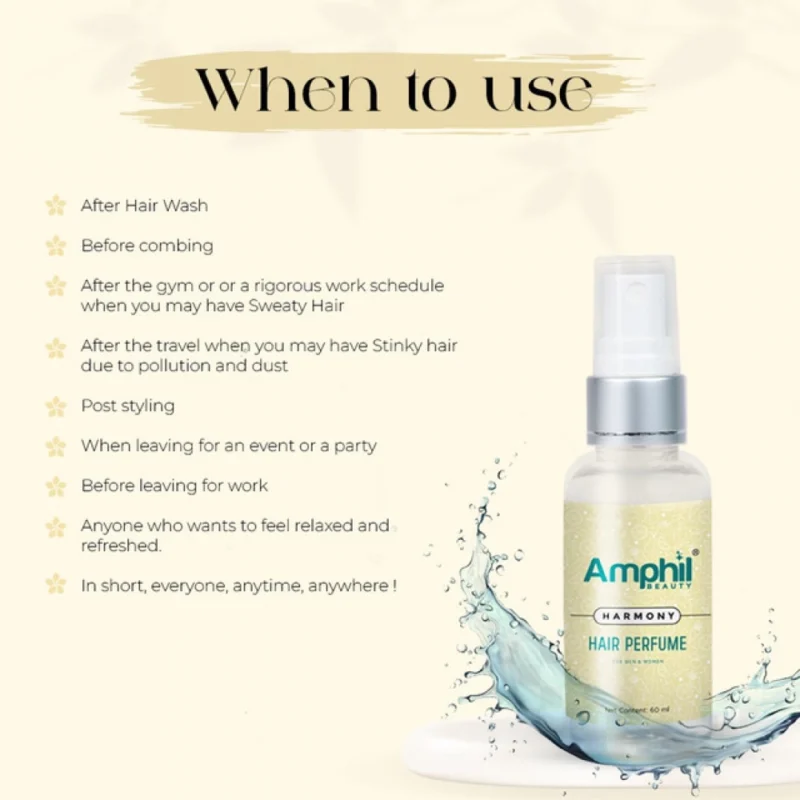 Amphil beauty Harmony Unisex Hair perfume 60 ml | Alcohol Free | Water Based | Paraben Free - Image 4