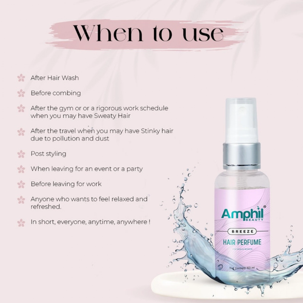 Amphil beauty Breeze Unisex Hair perfume 60 ml | Alcohol Free | Water Based | Paraben Free - Image 4