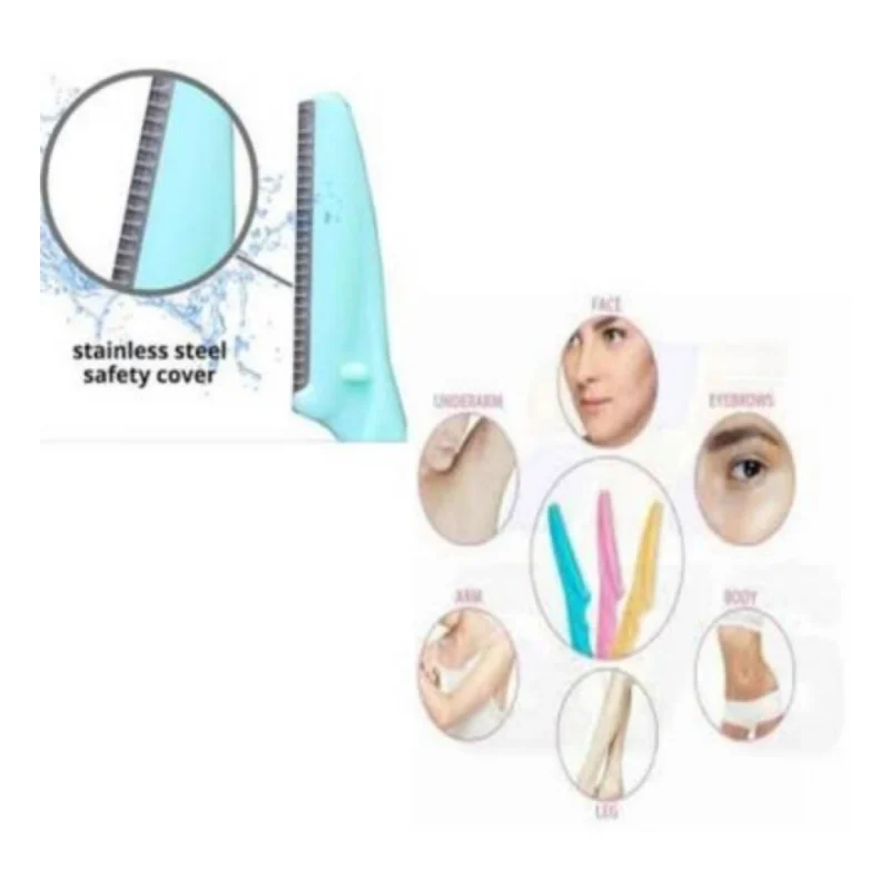 Pack of 3_Facial Razor Set Eyebrow and Face Shaving Trimmer (Color: Assorted ) - Image 3