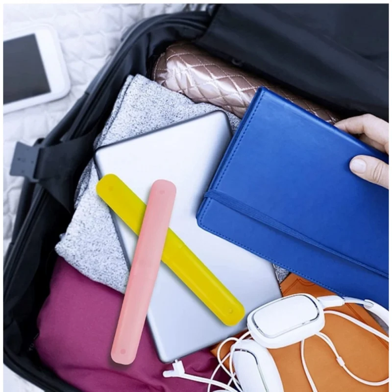 Pack of 4_Plastic Toothbrush Holder Travel 4-PieceS SeT Tube Cases (Color: Assorted ) - Image 4