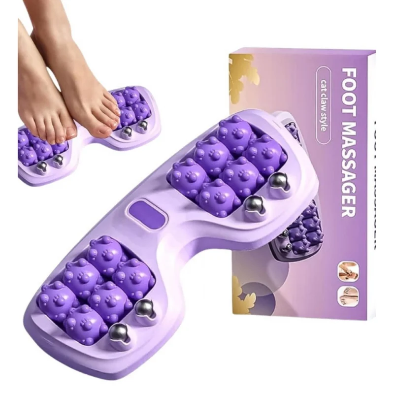 Alternative view of Pack of 2 Portable Double Foot Massage Roller (Purple)