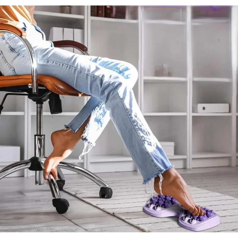 Pack of 2 Portable Double Foot Massage Roller (Purple) - Image 5
