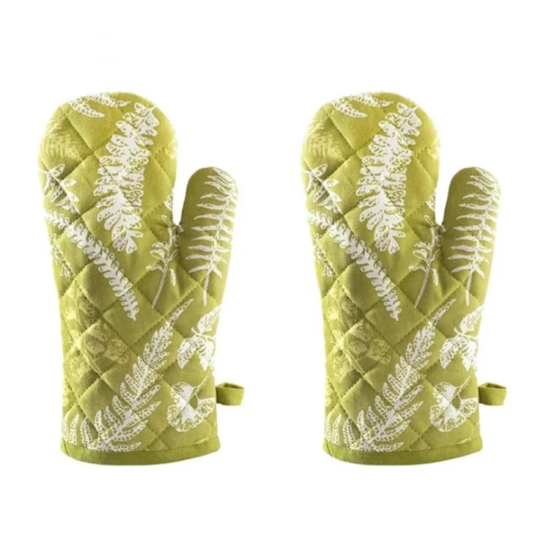 Alternative view of Pack of 2 Cotton Oven Gloves (Green)