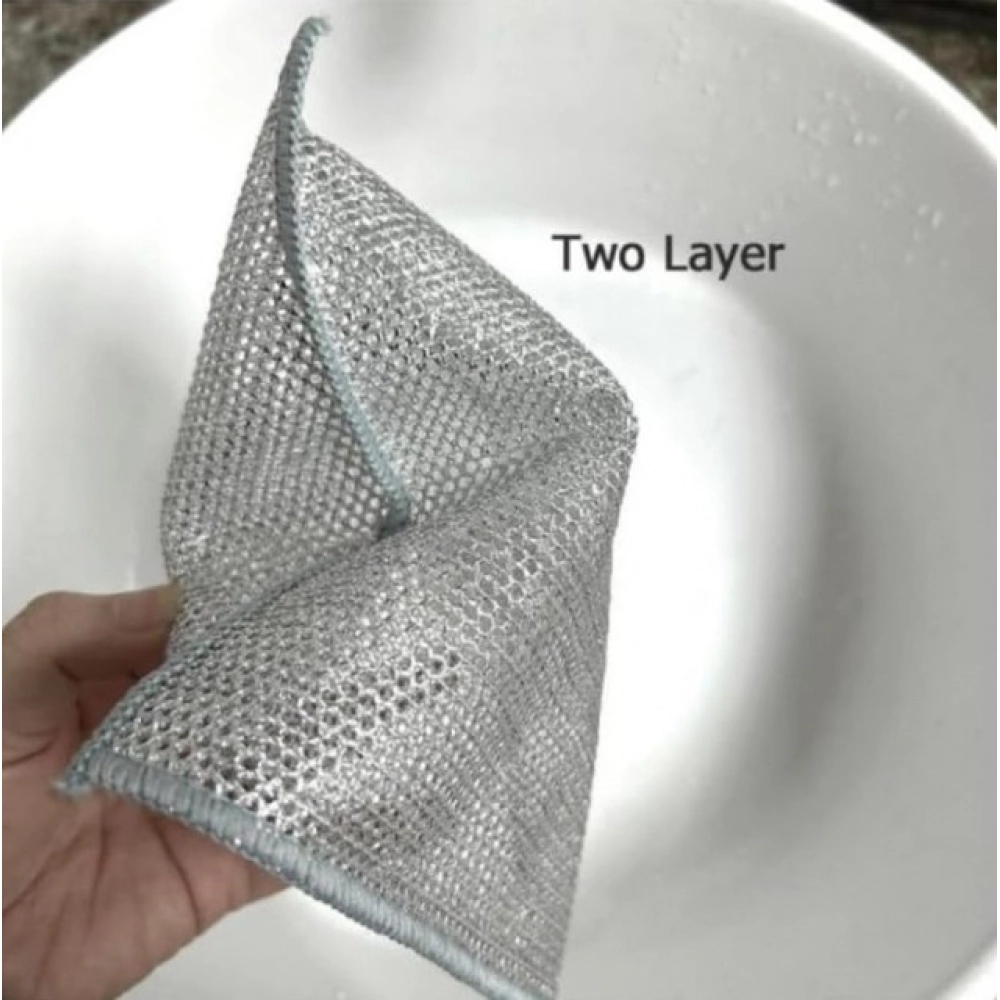 Pack of 5 Stainless Steel Dishwash Scrub (Silver) - Image 3