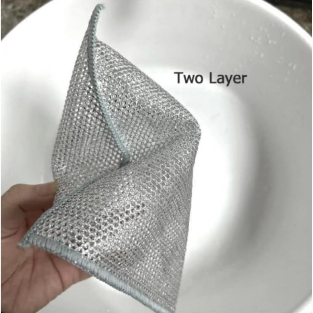 Pack of 15 Stainless Steel Dishwash Scrub (Silver) - Image 3