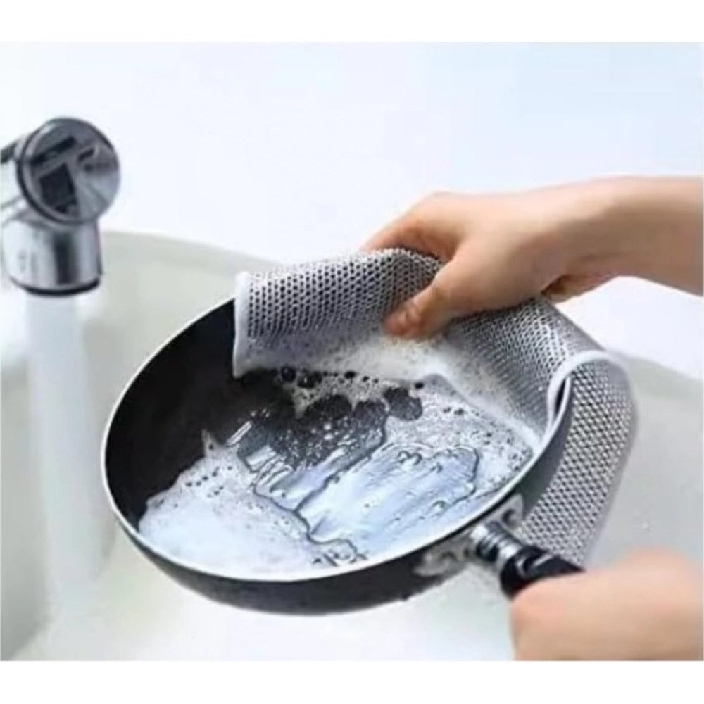 Pack of 15 Stainless Steel Dishwash Scrub (Silver) - Image 4