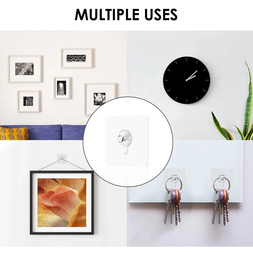 Pack of 10 Plastic Wall Hook (Multicolor) - Image 4