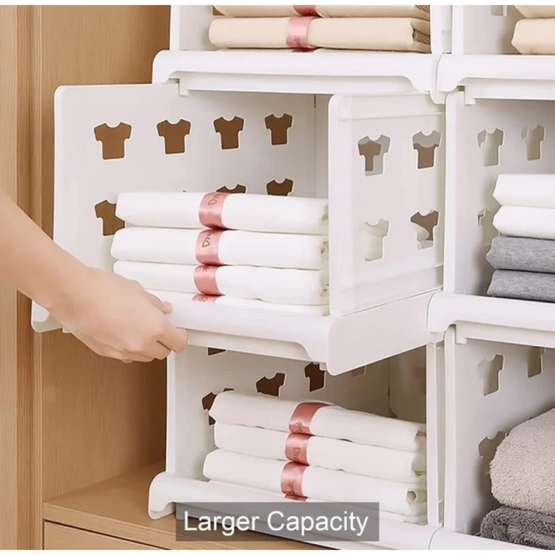 Pack of 1 Plastic Foldable Stackable Storage Organizer (White) - Image 4