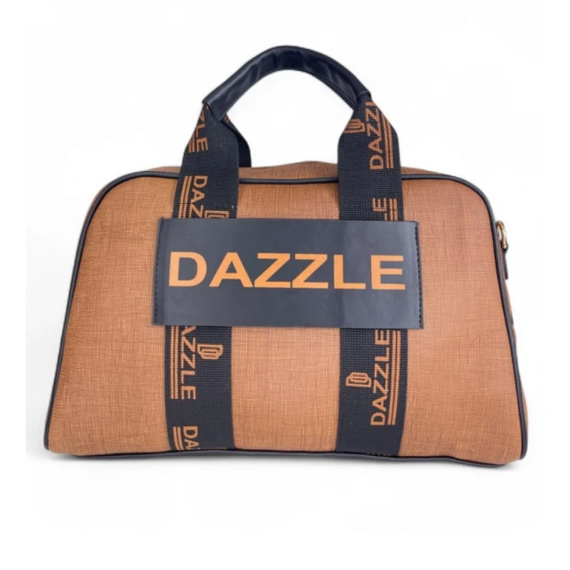 Women's Polyurethane Textured Duffle Bag with Adjustable & Removable Strap (Brown) - Image 2