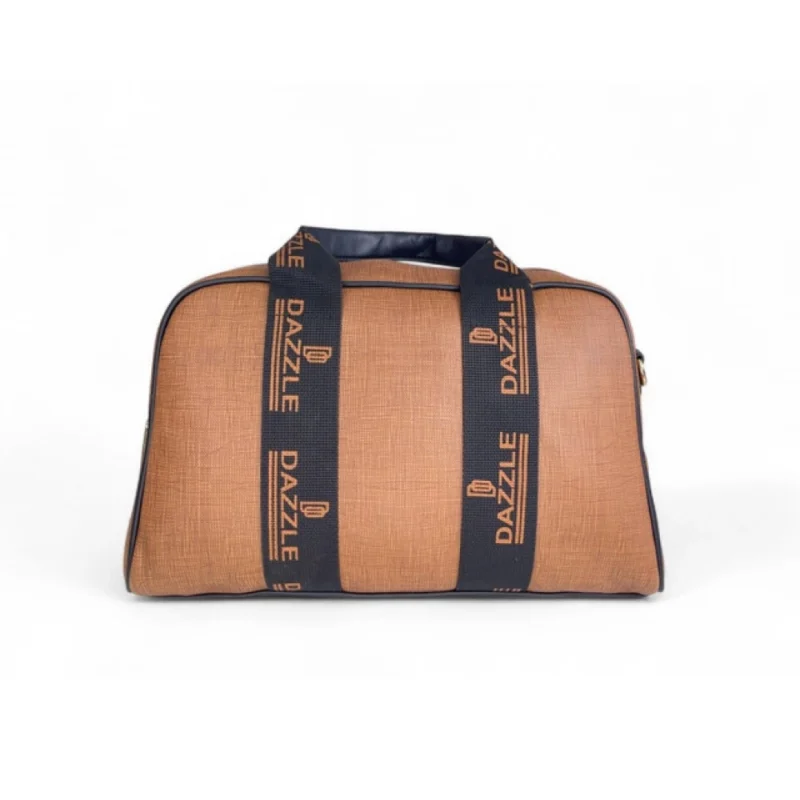 Women's Polyurethane Textured Duffle Bag with Adjustable & Removable Strap (Brown) - Image 3