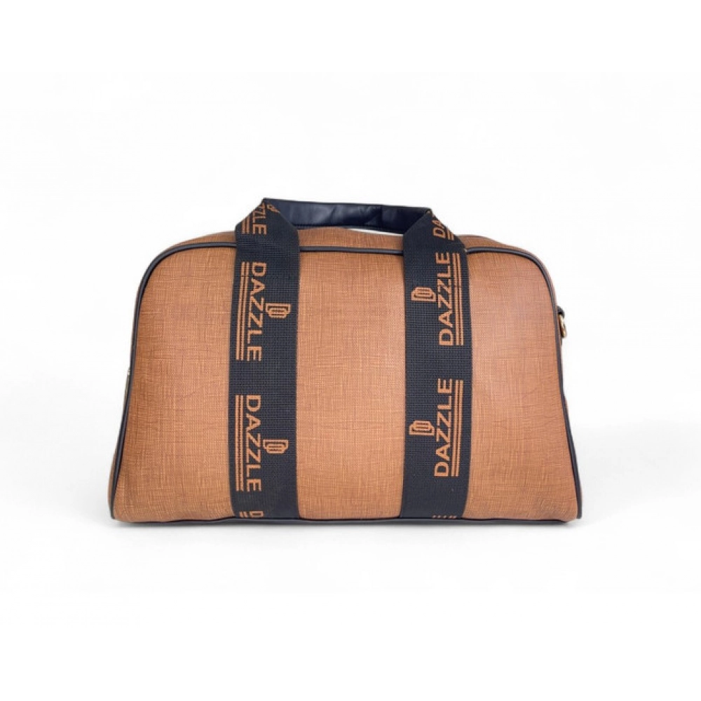 Women's Polyurethane Textured Duffle Bag with Adjustable & Removable Strap (Brown) - Image 3