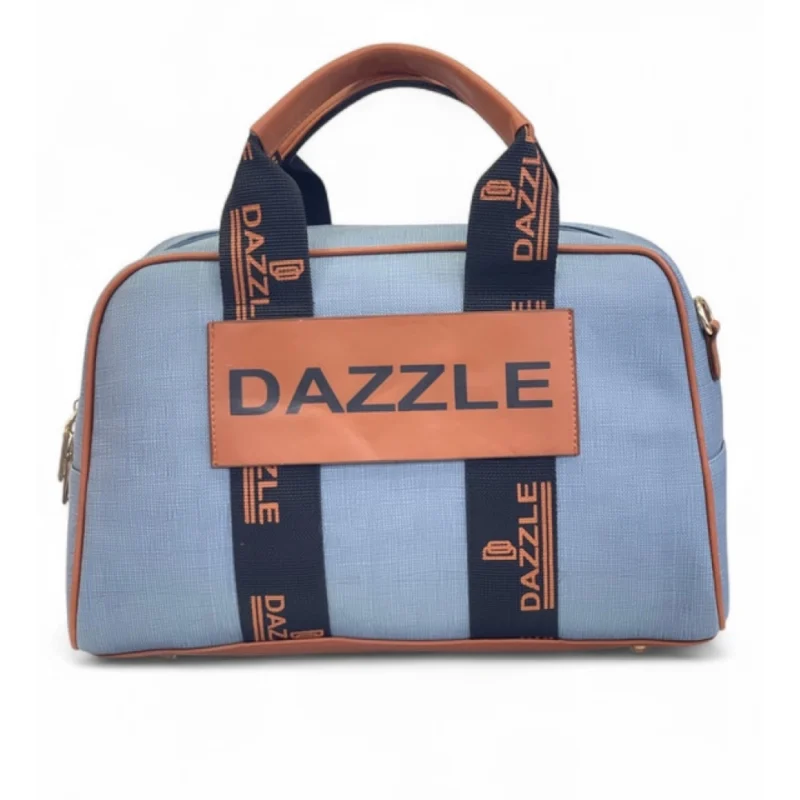 Women's Polyurethane Textured Duffle Bag with Adjustable & Removable Strap (Blue) - Image 2