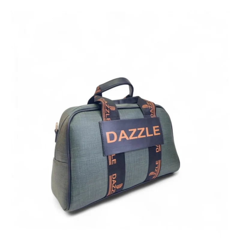 Women's Polyurethane Textured Duffle Bag with Adjustable & Removable Strap (Dark Green) - Image 3