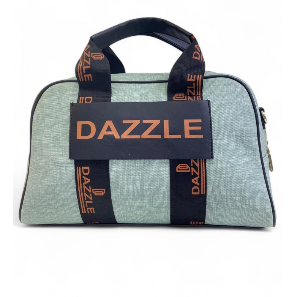 Women's Polyurethane Textured Duffle Bag with Adjustable & Removable Strap (Green) - Image 2