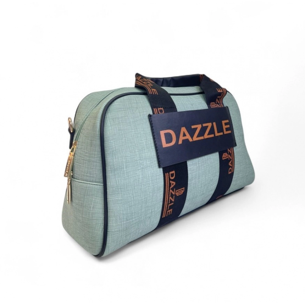 Women's Polyurethane Textured Duffle Bag with Adjustable & Removable Strap (Green) - Image 4