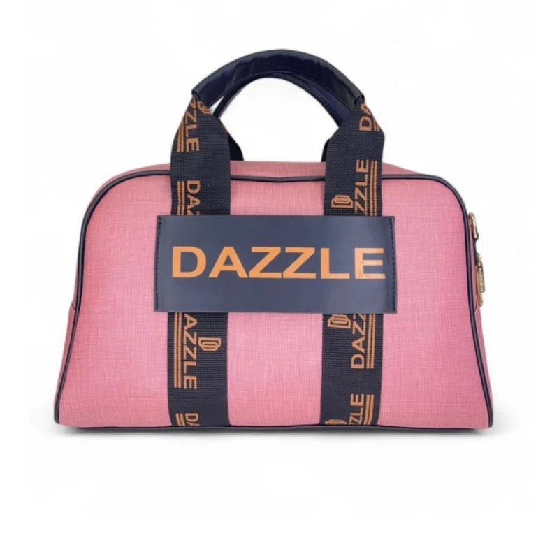 Women's Polyurethane Textured Duffle Bag with Adjustable & Removable Strap (Pink) - Image 2