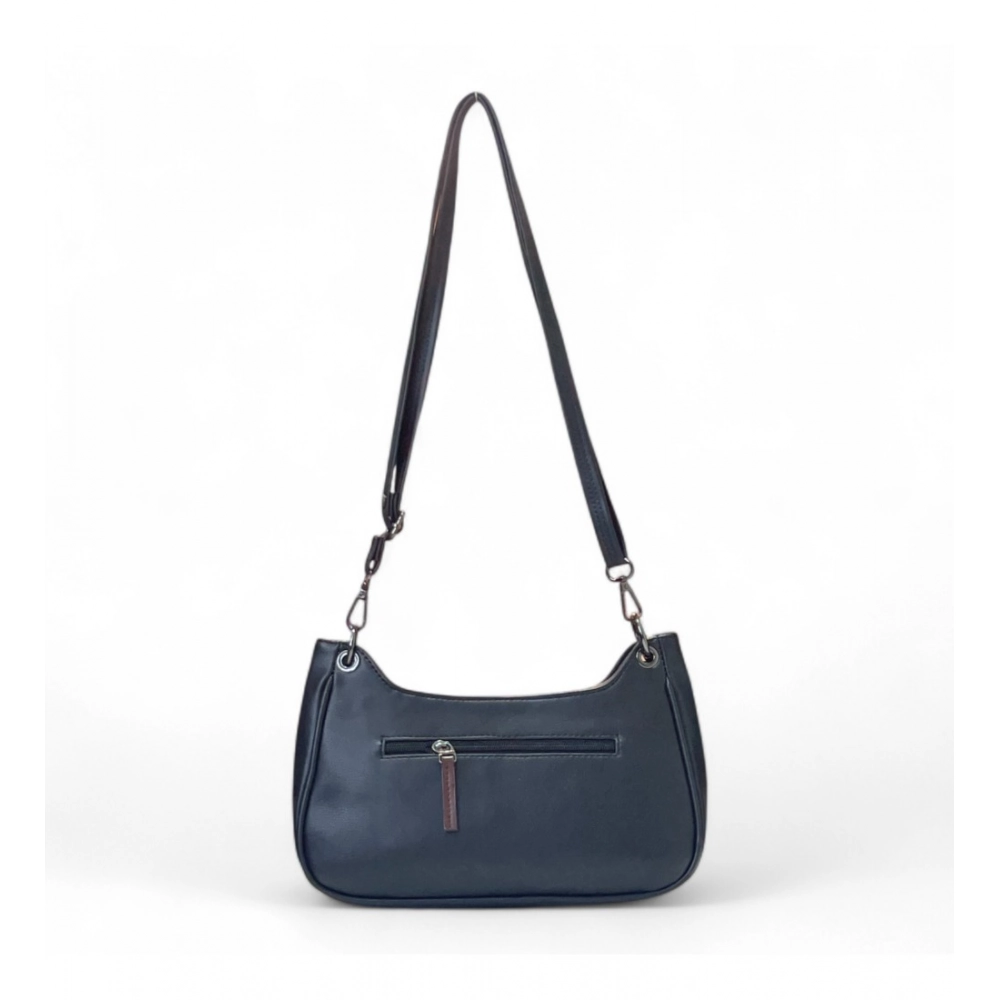Women's Polyurethane Floral Embroidered Crossbody Sling Bag with Adjustable & Removable Strap (Black) - Image 4