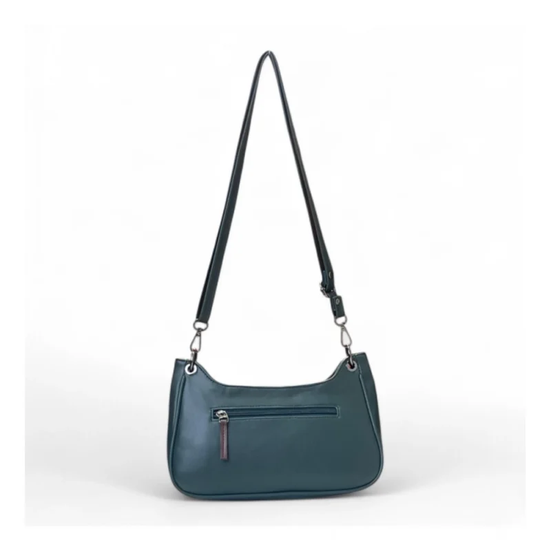 Women's Polyurethane Floral Embroidered Crossbody Sling Bag with Adjustable & Removable Strap (Blue) - Image 4