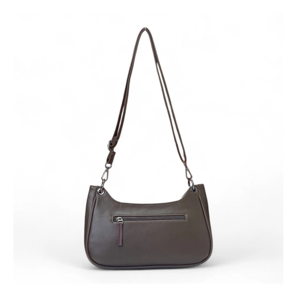 Women's Polyurethane Floral Embroidered Crossbody Sling Bag with Adjustable & Removable Strap (Dark Brown) - Image 4