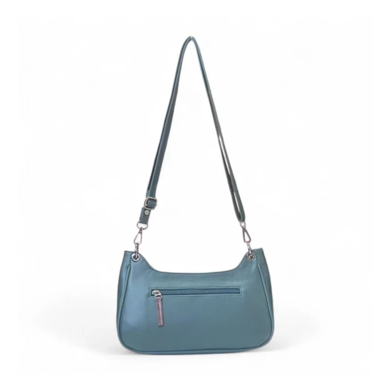 Women's Polyurethane Floral Embroidered Crossbody Sling Bag with Adjustable & Removable Strap (Light Blue) - Image 4