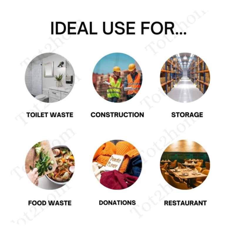 Pack of 10 Biodegradeable Vegetable-Paper 17 x 19 Inches Garbage Bag (Green) - Image 5