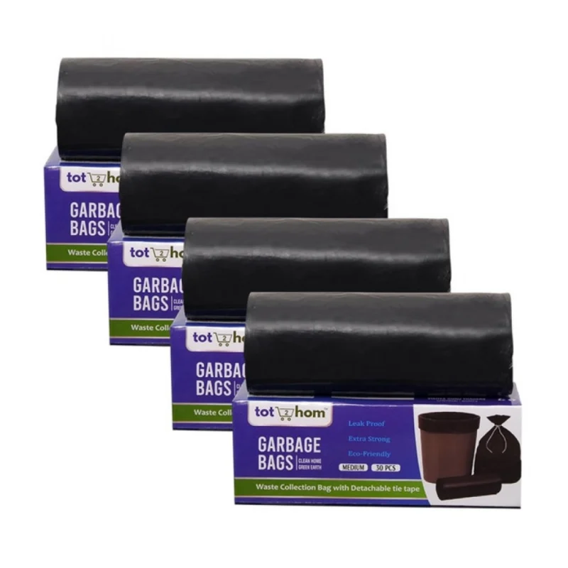 Alternative view of Pack of 4 Plastic 19 x 21 Inches Garbage Bag (Black)