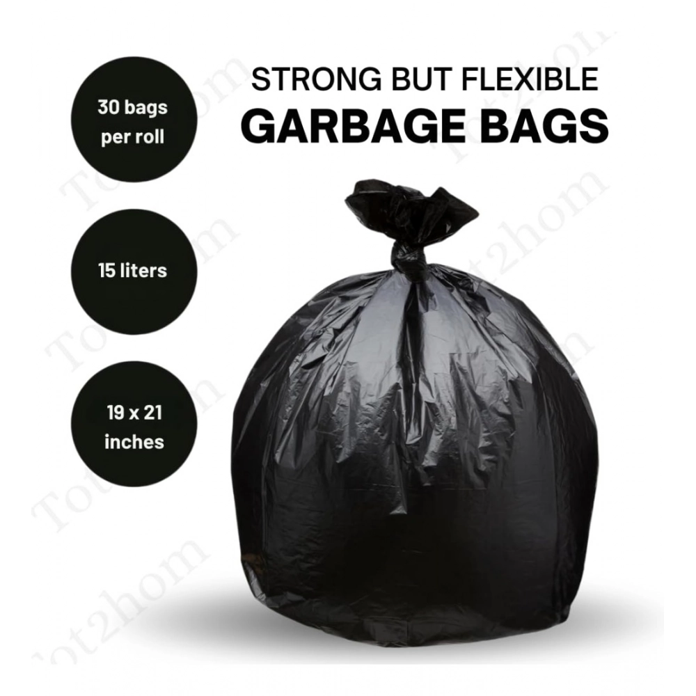 Pack of 4 Plastic 19 x 21 Inches Garbage Bag (Black) - Image 4