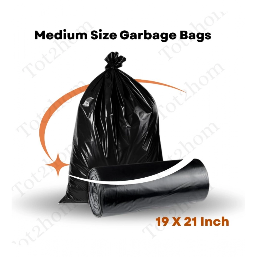 Pack of 10 Polyethylene 19 x 21 Inches Garbage Bag (Black) - Image 3