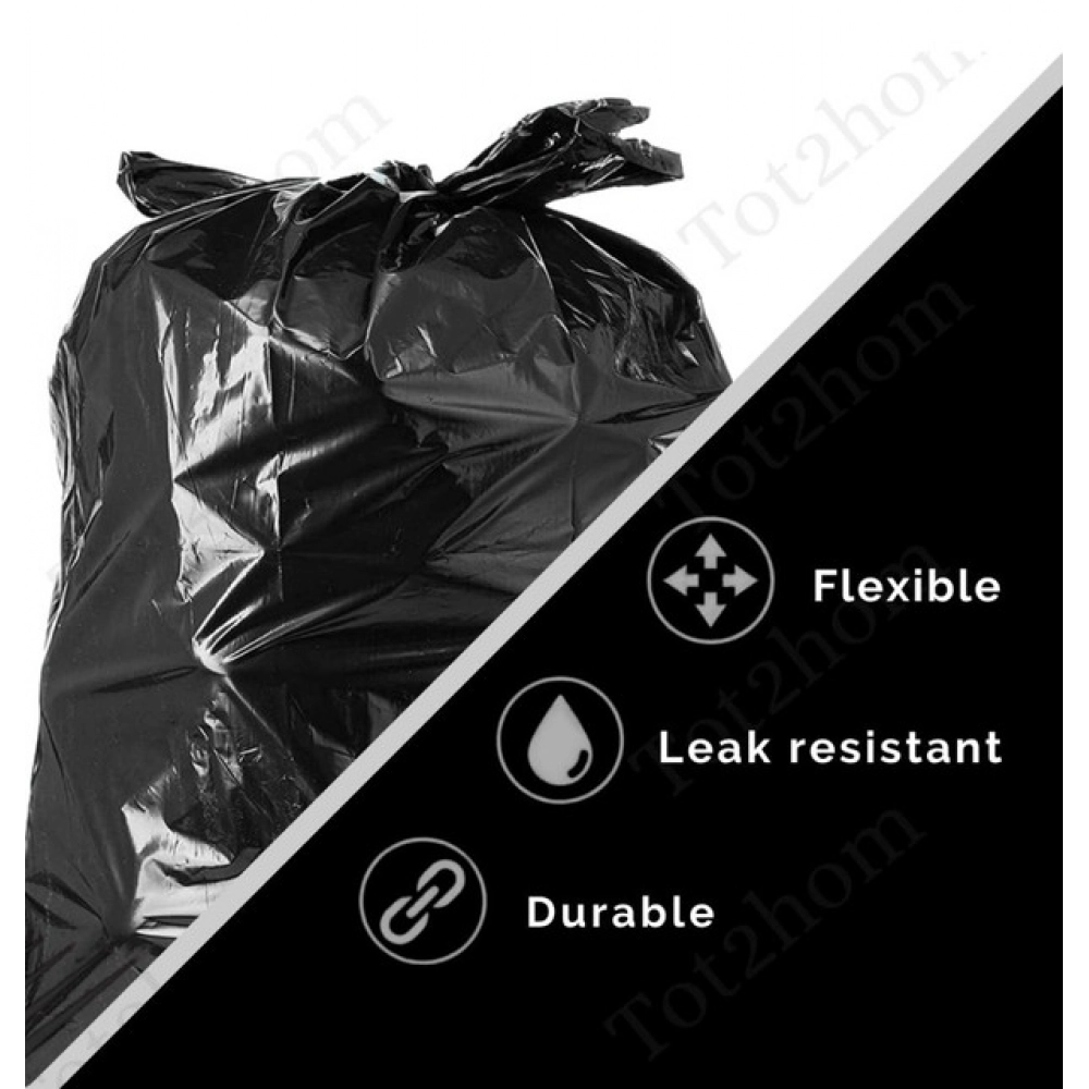 Pack of 10 Polyethylene 19 x 21 Inches Garbage Bag (Black) - Image 5