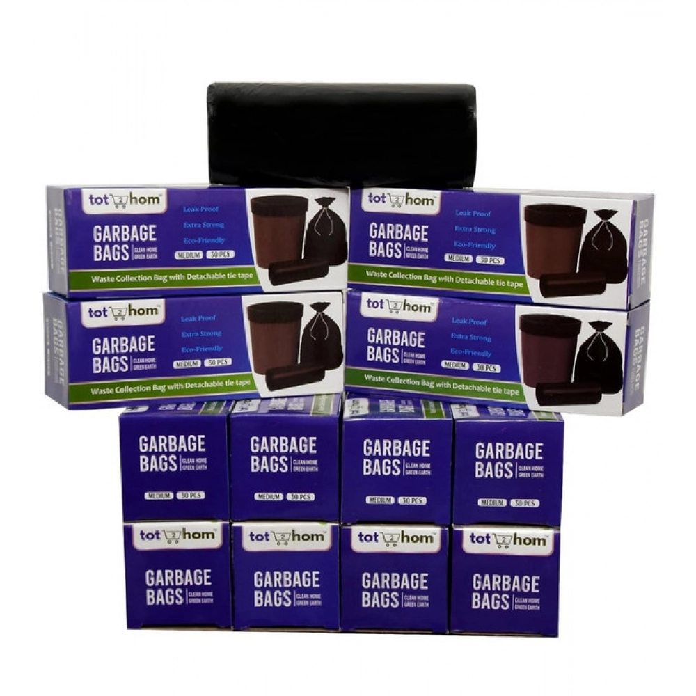 Pack of 12 Biodegradeable Vegetable-Paper 19 x 21 Inches Garbage Bag (Black) - Image 2