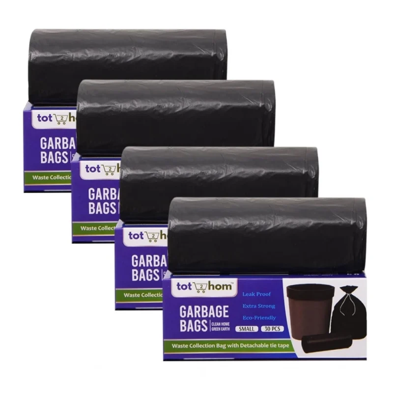 Alternative view of Pack of 4 Recyclable Plastic-Biodegradable 17 x 19 Inches Garbage Bag (Black)