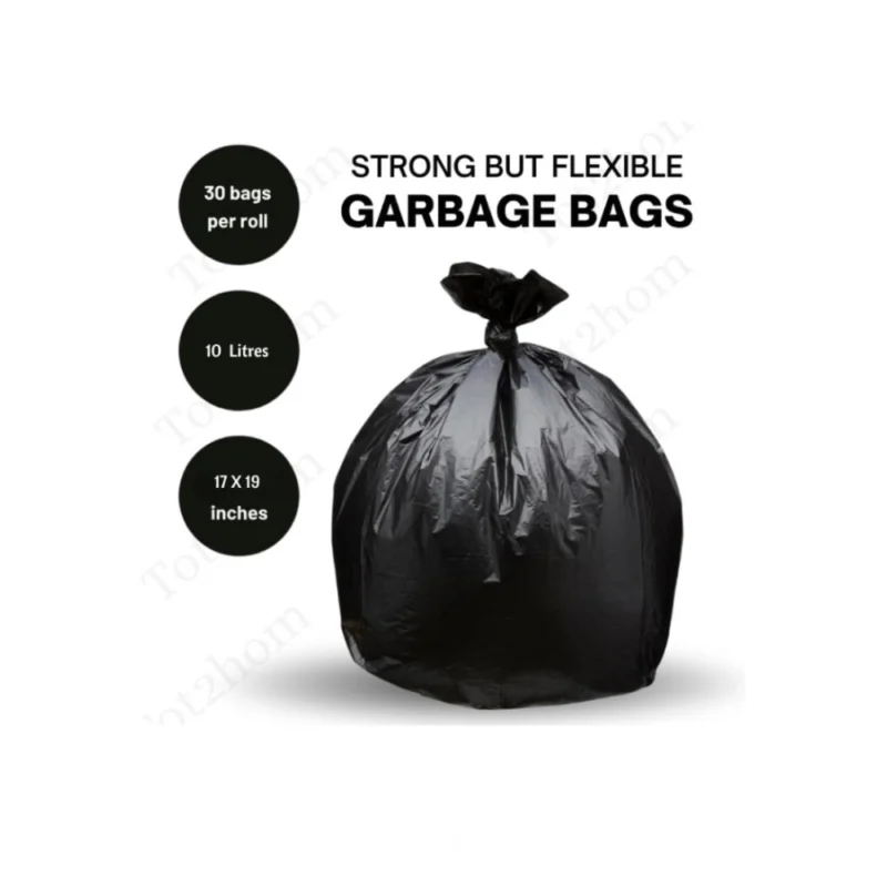 Pack of 10 Biodegradeable Vegetable-Paper 17 x 19 Inches Garbage Bag (Black) - Image 4