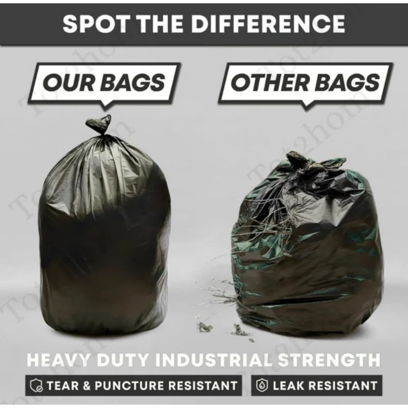 Pack of 4 Recyclable Plastic-Biodegradable 17 x 19 Inches Garbage Bag (Black) - Image 5