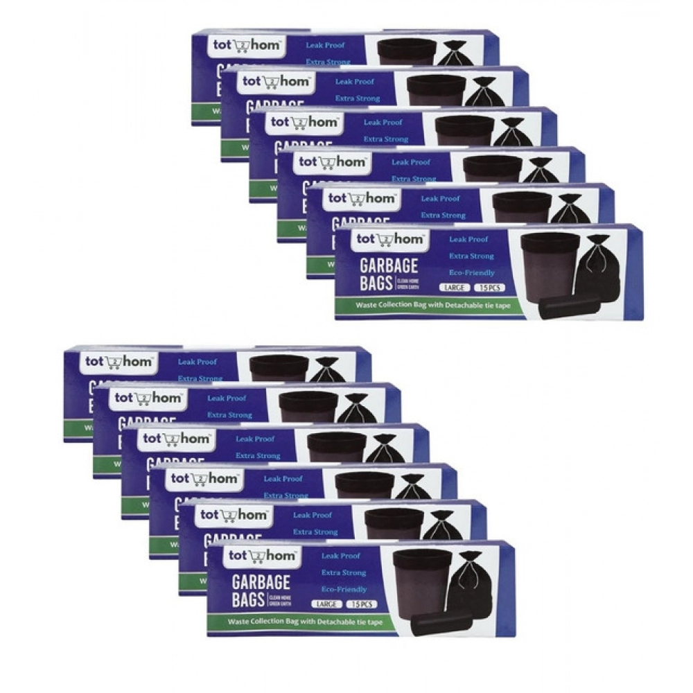 Pack of 12 Biodegradeable Vegetable-Paper 25 x 30 Inches Garbage Bag (Black) - Image 2