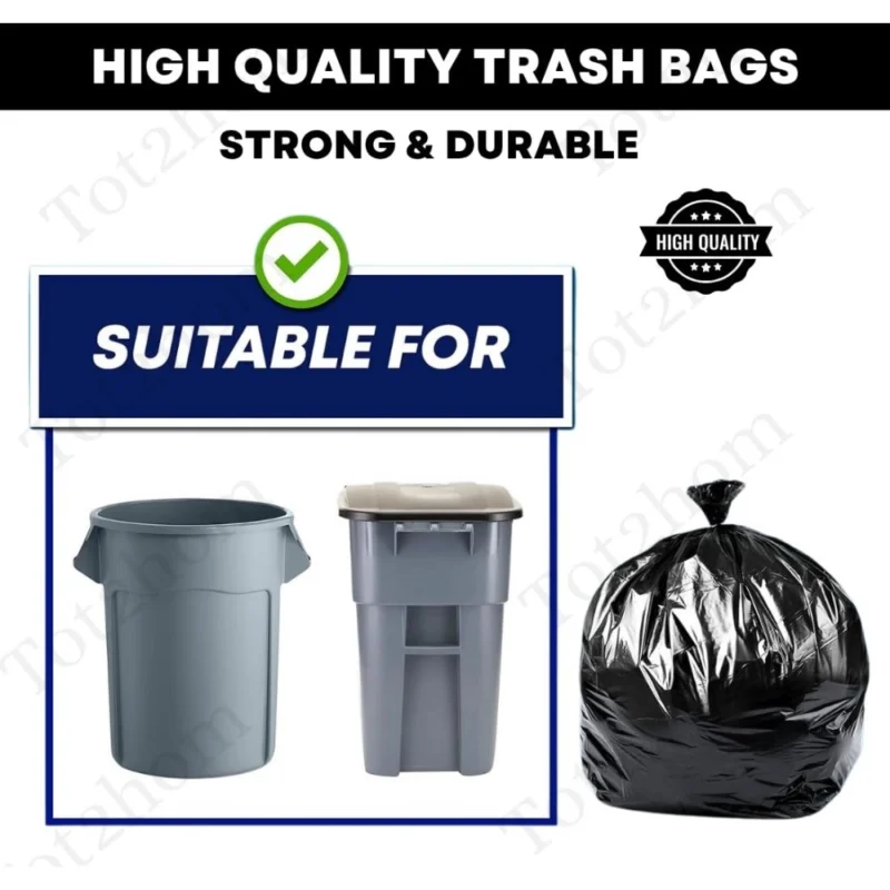 Pack of 12 Biodegradeable Vegetable-Paper 25 x 30 Inches Garbage Bag (Black) - Image 4