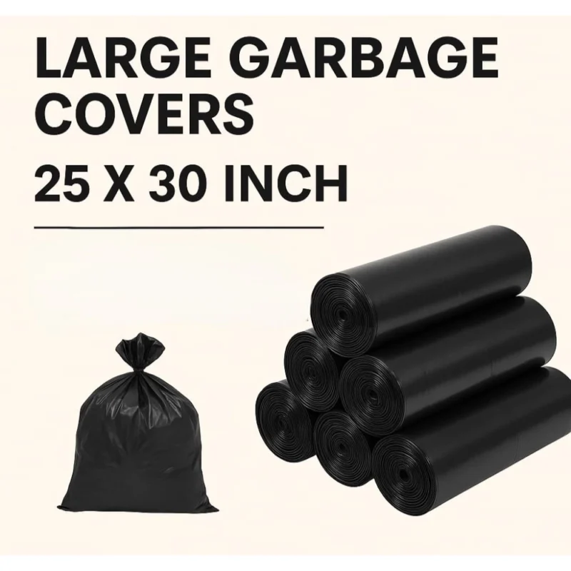 Pack of 10 Biodegradeable Vegetable-Paper 25 x 30 Inches Garbage Bag (Black) - Image 3