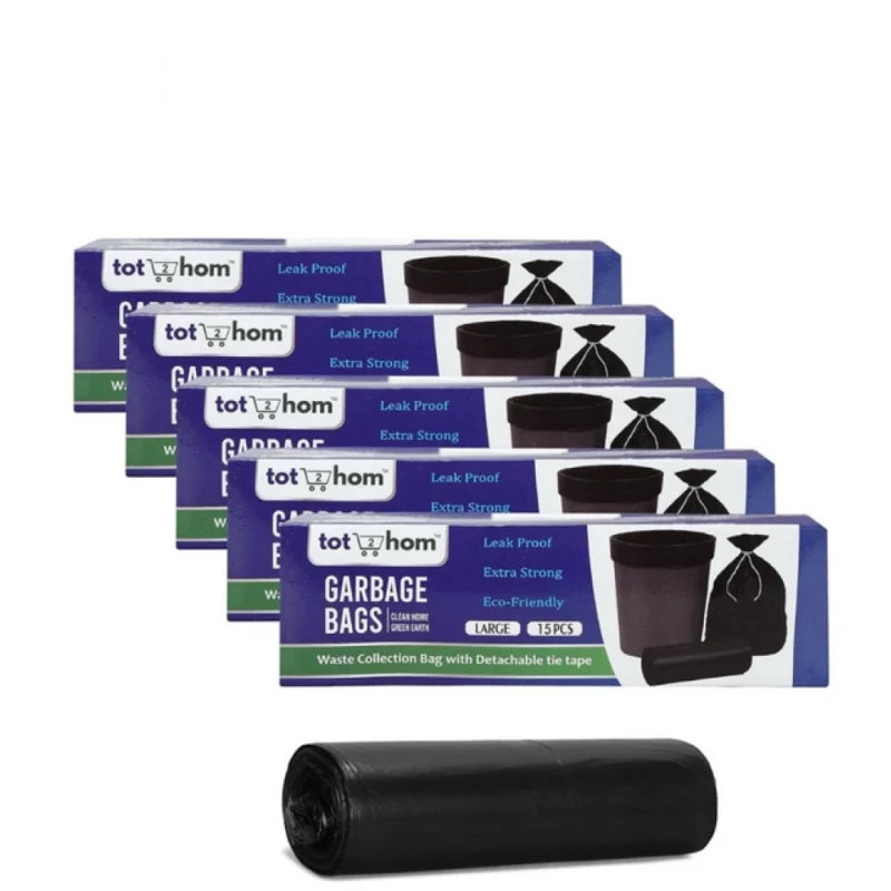 Alternative view of Pack of 5 Biodegradeable Vegetable-Paper 25 x 30 Inches Garbage Bag (Black)