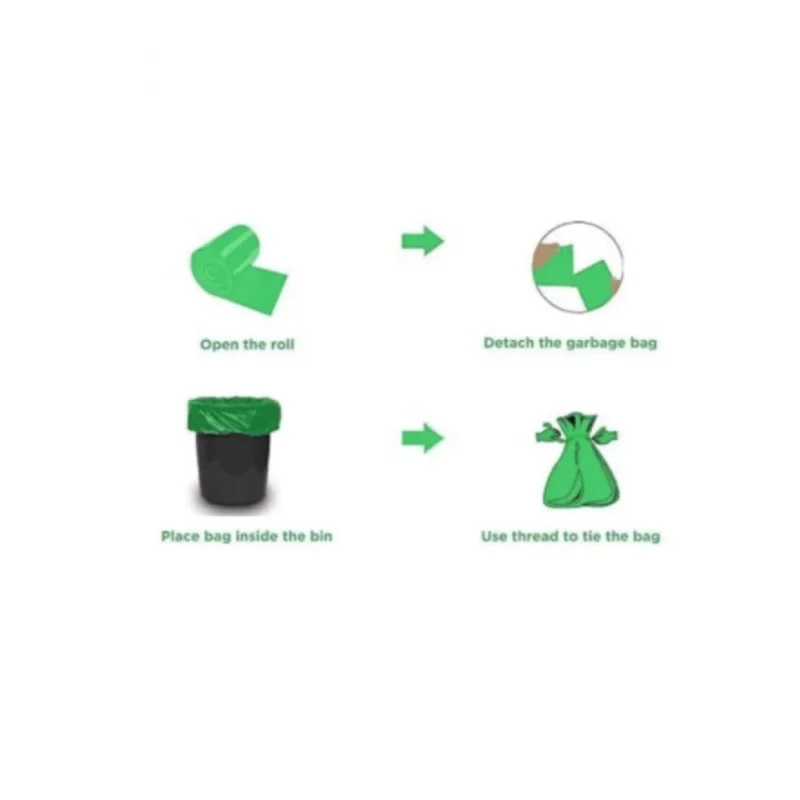 Pack of 5 Biodegradeable Vegetable-Paper 17 x 19 Inches Garbage Bag (Green) - Image 4