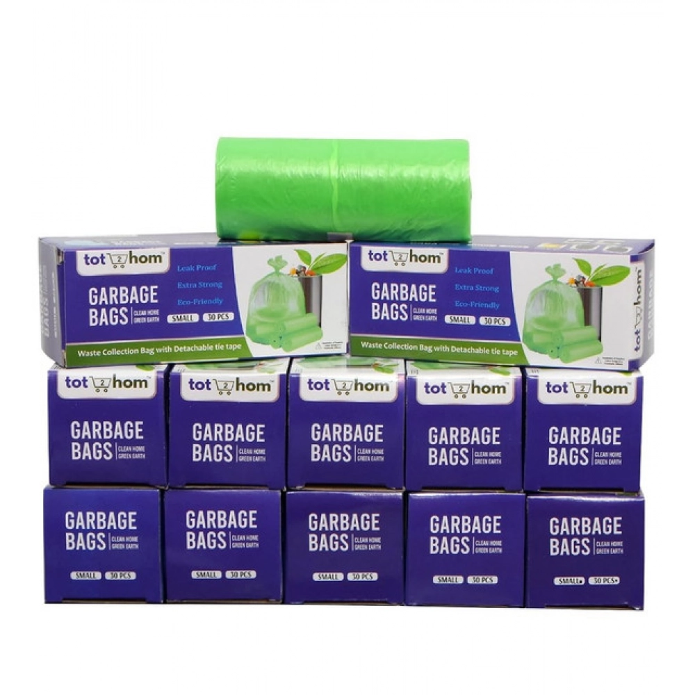 Pack of 12 Biodegradeable Vegetable-Paper 17 x 19 Inches Garbage Bag (Green) - Image 2