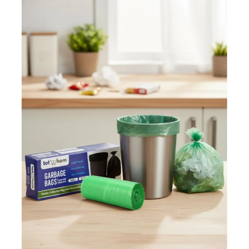 Pack of 10 Biodegradeable Vegetable-Paper 17 x 19 Inches Garbage Bag (Green) - Image 4
