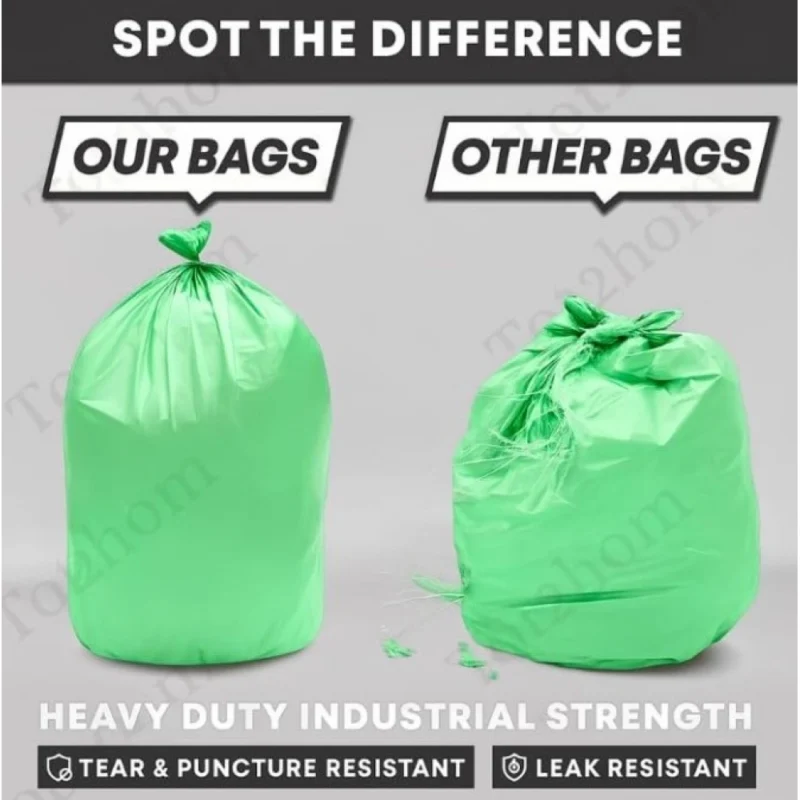 Pack of 6 Biodegradeable Vegetable-Paper 17 x 19 Inches Garbage Bag (Green) - Image 3