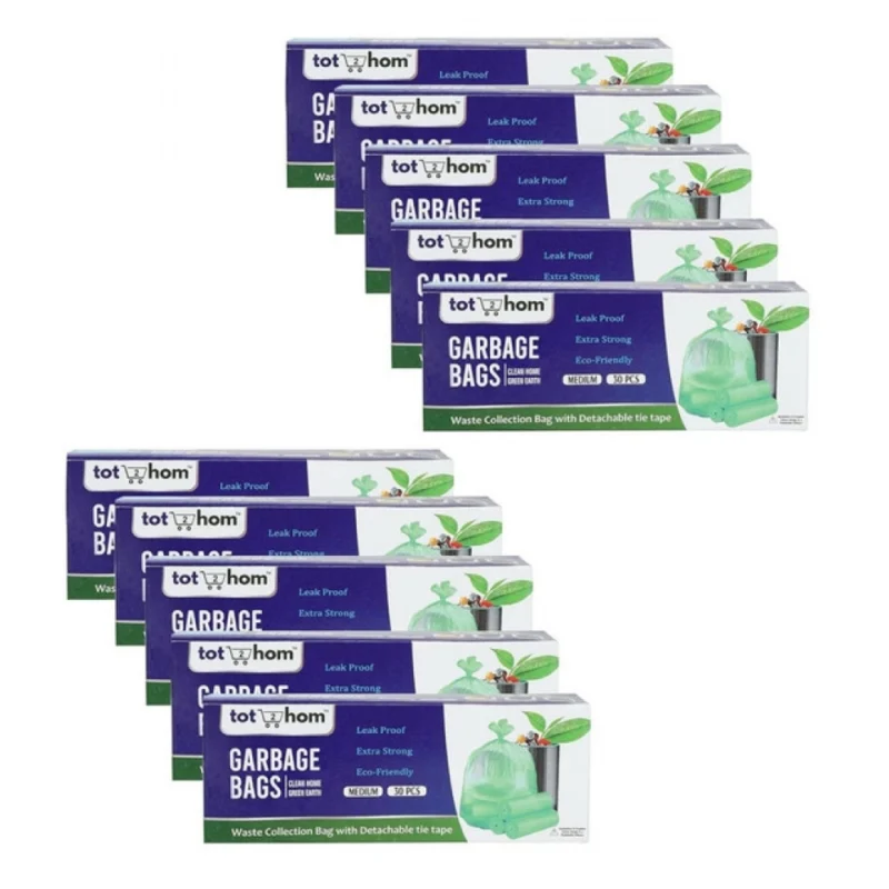 Alternative view of Pack of 10 Biodegradeable Vegetable-Paper 19 x 21 Inches Garbage Bag (Green)