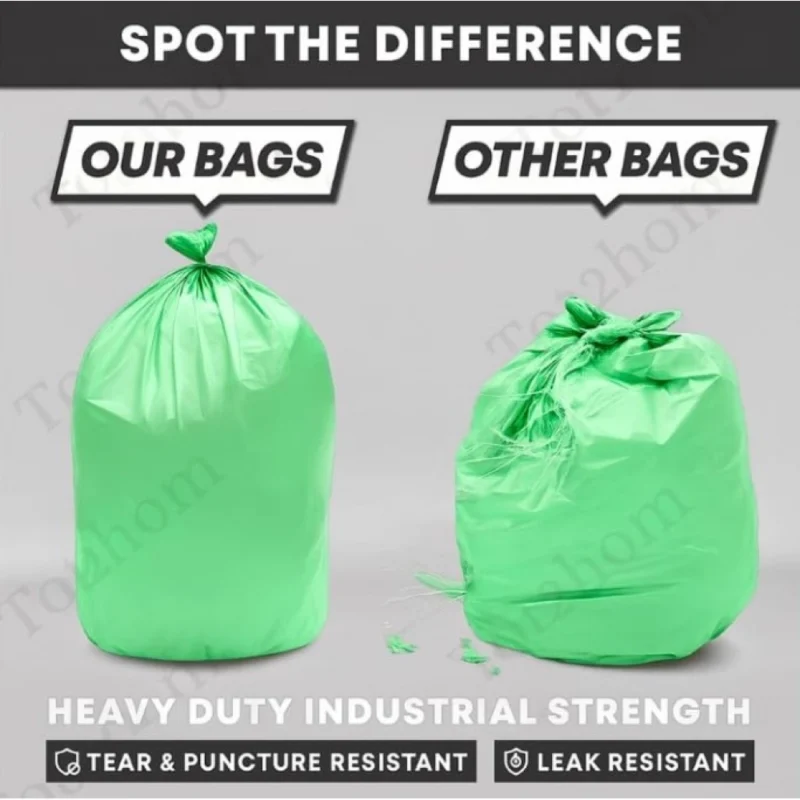 Pack of 10 Biodegradeable Vegetable-Paper 19 x 21 Inches Garbage Bag (Green) - Image 4