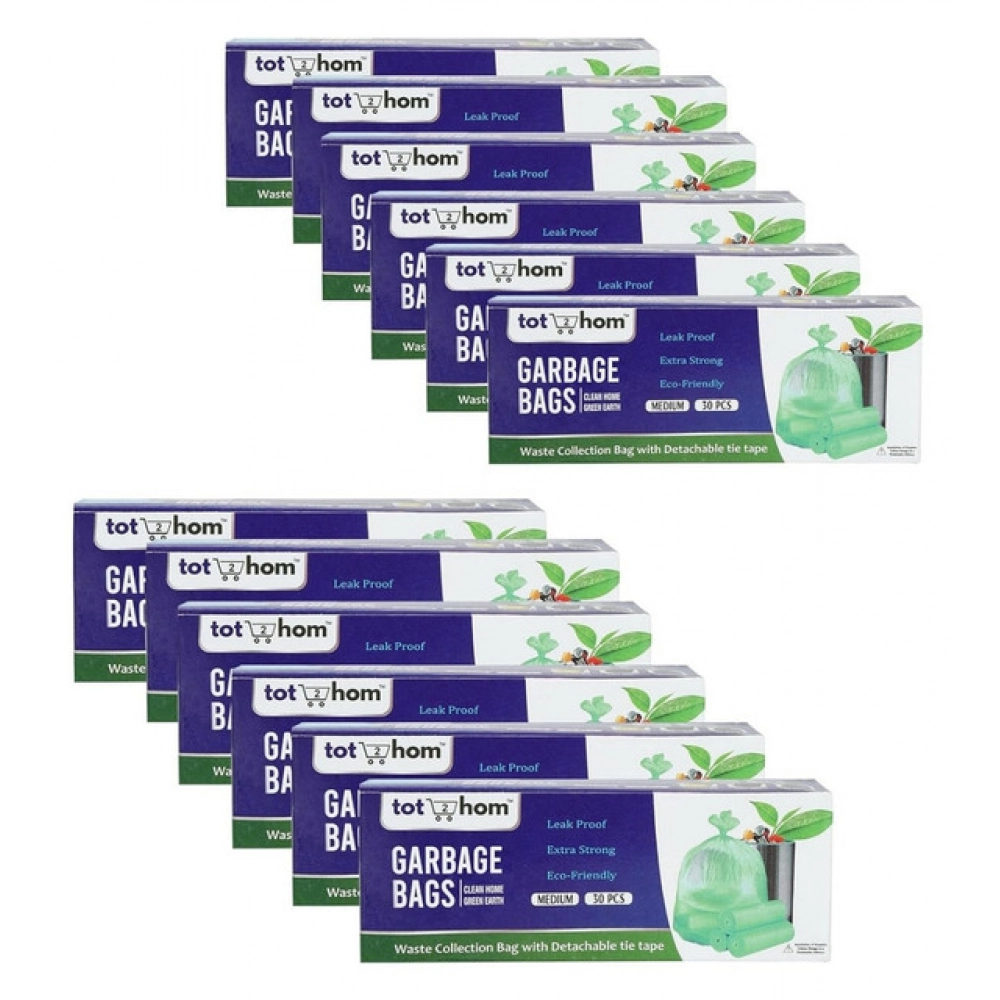 Pack of 12 Biodegradeable Vegetable-Paper 19 x 21 Inches Garbage Bag (Green) - Image 2