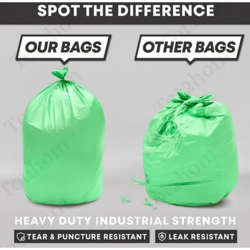 Pack of 12 Biodegradeable Vegetable-Paper 19 x 21 Inches Garbage Bag (Green) - Image 4