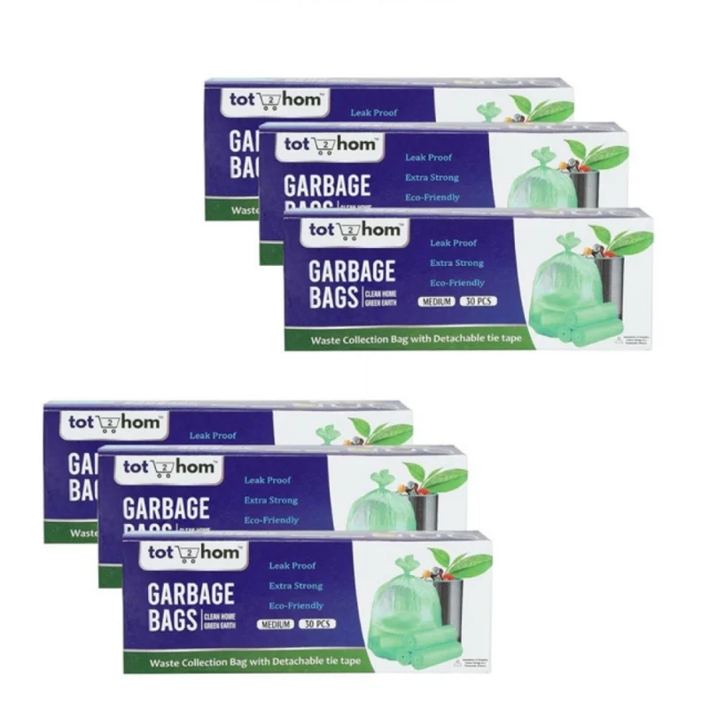 Alternative view of Pack of 6 Biodegradeable Vegetable-Paper 19 x 21 Inches Garbage Bag (Green)