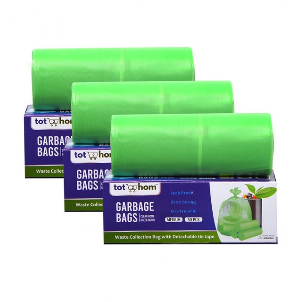 Pack of 3 Biodegradeable Vegetable-Paper 19 x 21 Inches Garbage Bag (Green) - Image 2