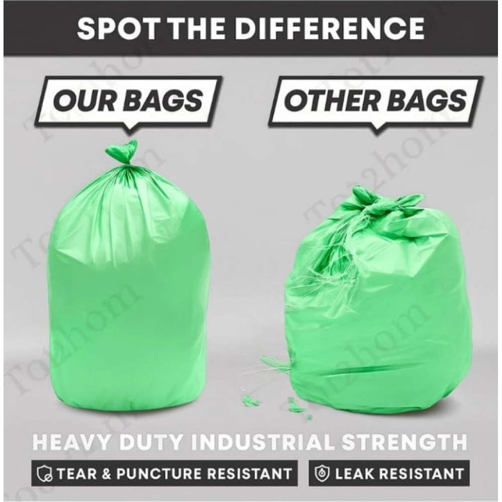 Pack of 5 Biodegradeable Vegetable-Paper 19 x 21 Inches Garbage Bag (Green) - Image 3